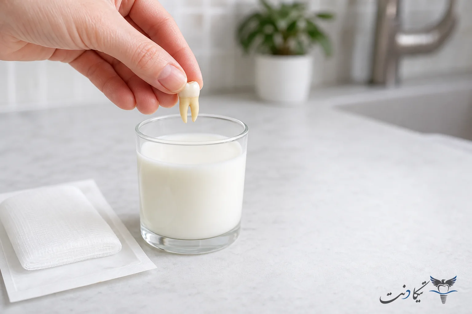 نگهداری دندان خارج‌شده در شیر پیش از مراجعه فوری