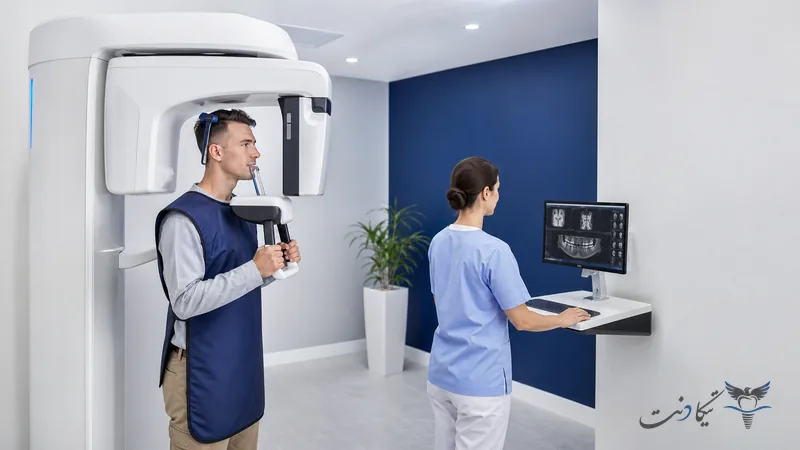 انجام تصویربرداری سه بعدی CBCT در اتاق رادیولوژی دندانپزشکی